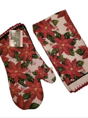 Handmade Crochetet Christmas Towel&Oven Mitt Set-OS